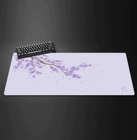 White and purple cherry blossom